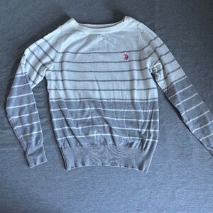 White and Grey Polo Sweater - NWOT